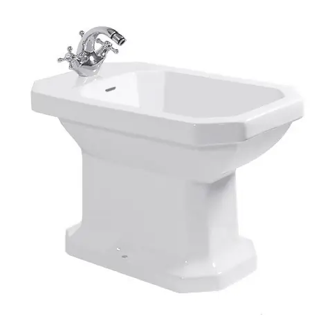 Duravit 1930 Bidet stojący 35,5x60 cm z przelewem z jednym otworem na baterię biały 0267100000