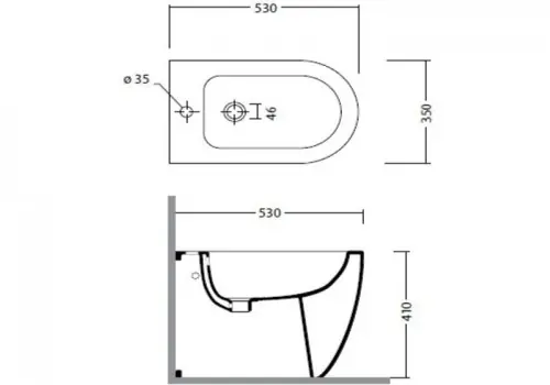 AREA CERAMICA Form Square bidet biały (AREA CERAMICABFSQ)