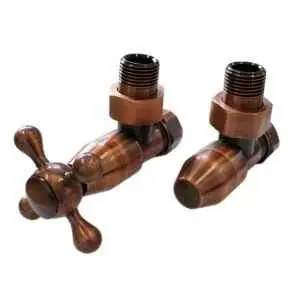 Schlosser Elegant Style zestaw grzejnikowy kątowy antyczna miedź bez drewna GW M22x1,5 x 15mm Cu 604800028