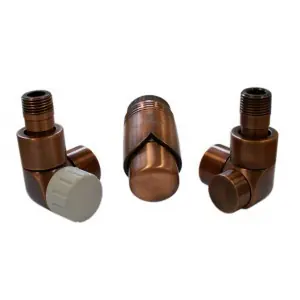 Schlosser Lux zestaw łazienkowy GZ ½ x złączka 15x1 Stal kątowy antyczna miedź 603700079