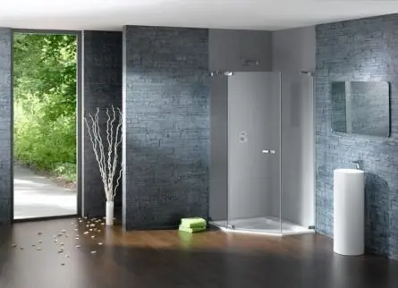 Huppe Studio Paris Elegance Kabina prysznicowa-drzwi skrzydłowe ze stałymi segmentami, 1-częściowe - Mocowanie prawe na wymiar chrom eloxal Szkło przezroczyste Anti-Plaque PR4509C3