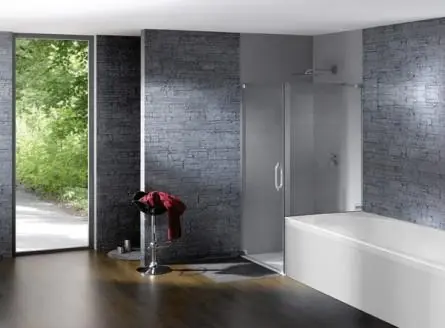 Huppe Studio Paris Elegance Kabina prysznicowa-drzwi skrzydłowe z krótką ścianką boczną na wannie - Mocowanie lewe na wymiar chrom eloxal Szkło Intima PR0209C373
