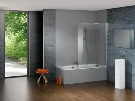 Huppe Studio Paris Elegance Parawan nawannowy częściowo w ramie, 1-częściowy ze stałym segmentem - Mocowanie prawe na wymiar Paleta RAL Szkło Sand Plus PT0439998315