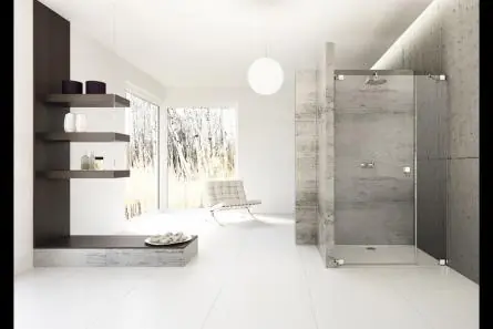 Huppe Studio Berlin Pure Drzwi prysznicowe bezramowe skrzydłowe z częścią boczną do wnęki Mocowanie prawe na wymiar chrom mat Szkło Intima Anti Plaque BR0059E375