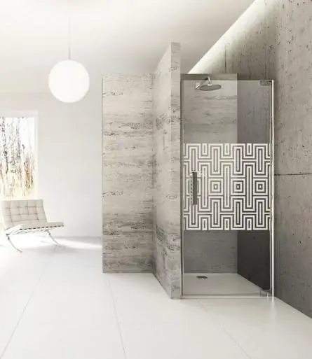 Huppe Studio Berlin Pure Drzwi skrzydłowe częściowo w ramie do wnęki Mocowanie prawe 80/200 Złoty perłowy Szkło Intima Anti Plaque BT0011G375