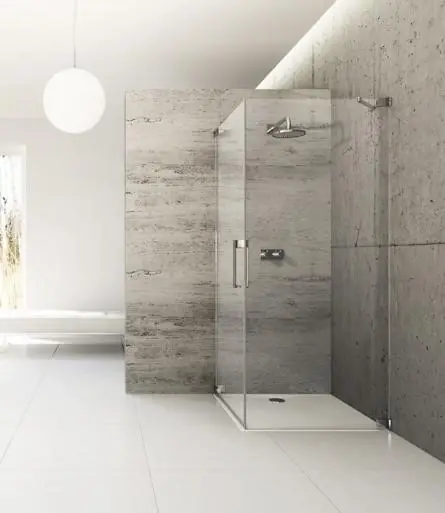 Huppe Studio Berlin Pure Kabina prysznicowa bezramowa drzwi skrzydłowe ze ścianką boczną Mocowanie prawe na wymiar chrom eloxal Szkło Sand Plus BR0119C315