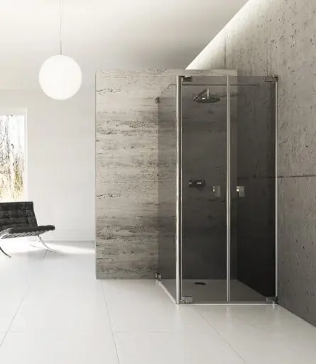 Huppe Studio Berlin Pure Kabina prysznicowa bezramowa drzwi wahadłowe ze ścianką boczną Mocowanie lewe na wymiar biały Szkło Sand Plus BR0169G315