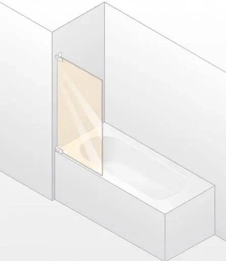 Huppe Studio Berlin Pure Parawan nawannowy bezramowy, 1 częściowy Mocowanie lewe na wymiar biały Szkło Karo BR0409G311
