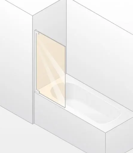 Huppe Studio Berlin Pure Parawan nawannowy częściowo w ramie, 1 częściowy Mocowanie lewe na wymiar Złoty perłowy Szkło przezroczyste BT0409G321