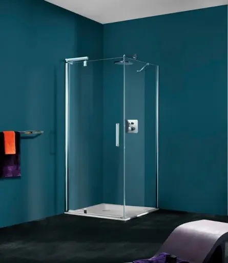 Huppe Refresh Pure Drzwi skrzydłowe do ścianki bocznej - 80/204 Srebrny tytanowy Szkło Karo 9P0304.084.311