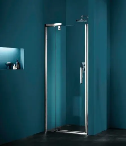 Huppe Refresh Pure Drzwi skrzydłowe ze stałym segmentem do wnęki - 120/194 biały Szkło Karo Anti-Plaque 9P0604.055.312