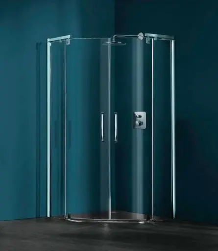 Huppe Refresh Pure Kabina prysznicowa, drzwi skrzydłowe ze stałymi segmentami, 2-częściowe - 90/90/194 chrom eloxal Szkło Karo Anti-Plaque 9P1301.092.312