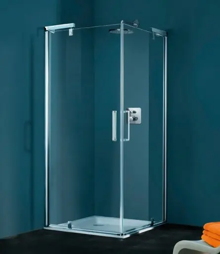 Huppe Refresh Pure Kabina prysznicowa, wejście narożnikowe, drzwi skrzydłowe - 100/100/194 srebrny matowy Szkło przezroczyste 9P0103.087.321