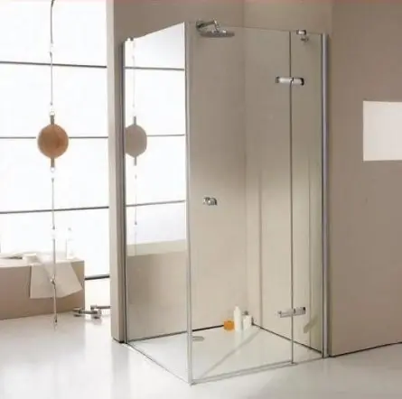Huppe Enjoy Elegance Drzwi skrzydłowe ze stałym segmentem do ścianki bocznej/wejście narożnikowe, montaż na brodziku - Mocowanie prawe 75/200 chrom eloxal Szkło Bubbles 3T0201.092.