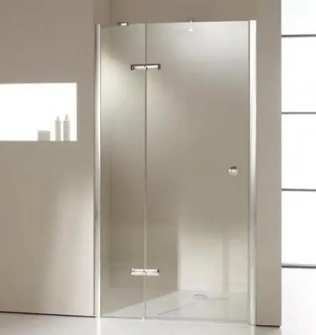 Huppe Enjoy Elegance Drzwi skrzydłowe ze stałym segmentem do wnęki - Mocowanie lewe 90/200 srebrny matowy Szkło Sand Plus 3T0902.087.315
