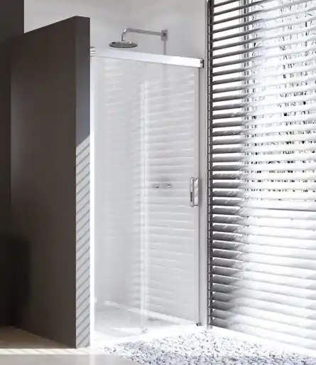 Huppe Design Pure Drzwi prysznicowe suwane 1-częściowe ze stałym segmentem - 160/200 Chrom eloxal/srebrny matowy Szkło przezroczyste Anti-Plaque 8P0118.H87.322