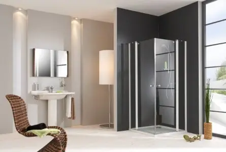 Huppe 501 Design Pure Drzwi skrzydłowe ze stałym segmentem - 80/190 chrom eloxal Szkło przezroczyste 510610.092.321