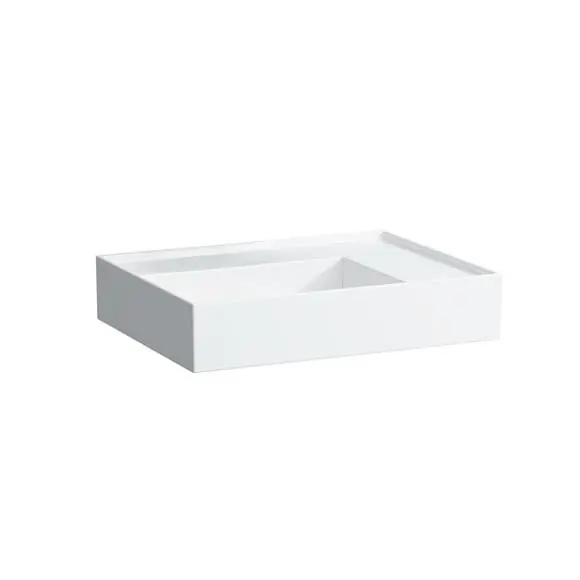 Laufen Kartell Umywalka wisząca 60x46x12 cm bez systemu przelewowego i otworu na baterię blat po prawej stronie biała H8103340001121