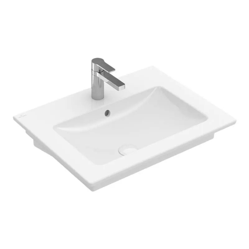 Villeroy & Boch Venticello Umywalka wisząca 65x50 cm z przelewem z powłoką CeramicPlus biała Weiss Alpin 412465R1