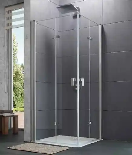 Huppe Design Pure Drzwi prysznicowe składane 90x200 cm lewe profile srebrny mat szkło przezroczyste z powłoką Anti-Plaque 8P0816087322