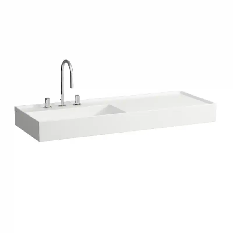 Laufen Kartell Umywalka wisząca 120x46x12 cm bez systemu przelewowego 3 otwory na baterię biała H8133320001581