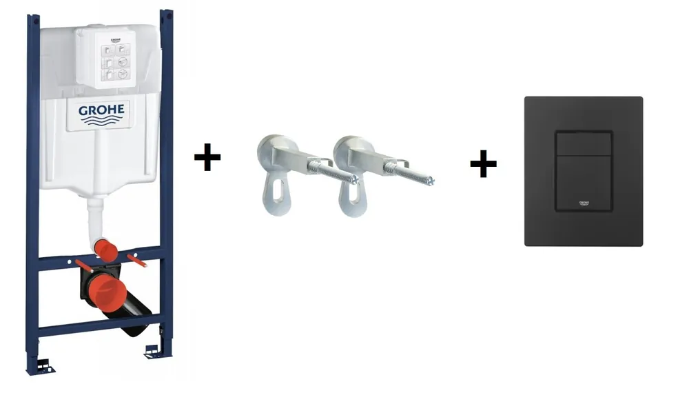 Grohe 3w1 zestaw stelaż + wsporniki + przycisk czarny mat 38840000+38732KF0+3855800M