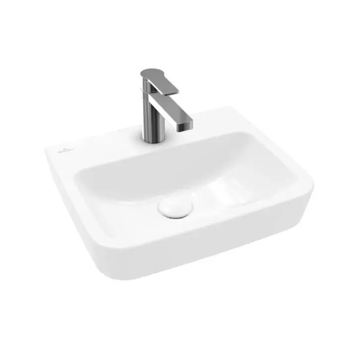 Villeroy & Boch O.novo Umywalka wisząca mała 45x37 cm z otworem na baterię bez przelewu z powłoką CeramicPlus weiss alpin 434446R1