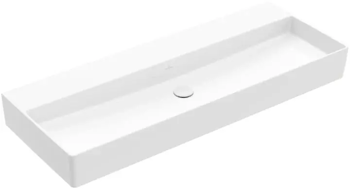 Villeroy & Boch Memento 2.0 Umywalka wisząca 120x47 cm bez otworu na baterię bez przelewu z powłoką CeramicPlus weiss alpin 4A22C3R1