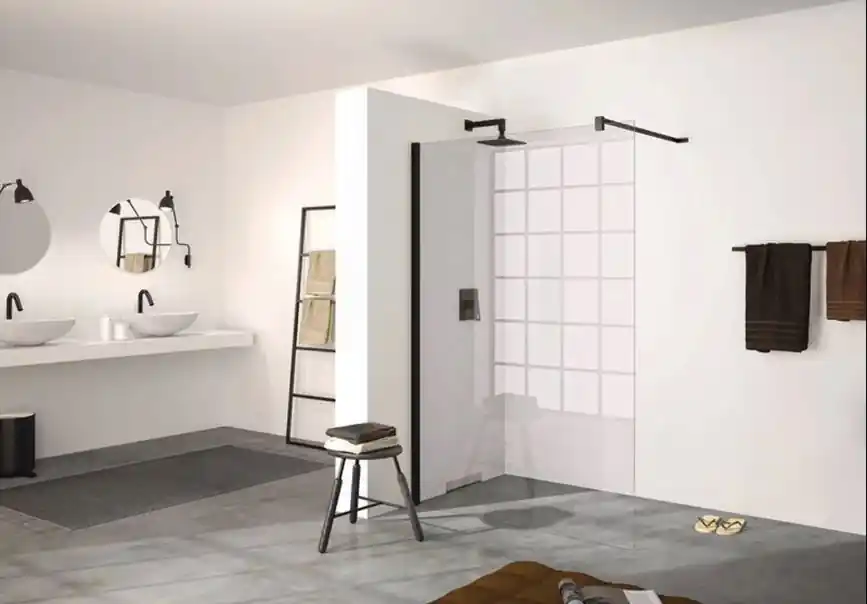 Huppe Design Pure Ścianka Walk-in 140x200 cm profile czarny mat szkło przezroczyste z powłoką Anti-Plaque 8P1111123322