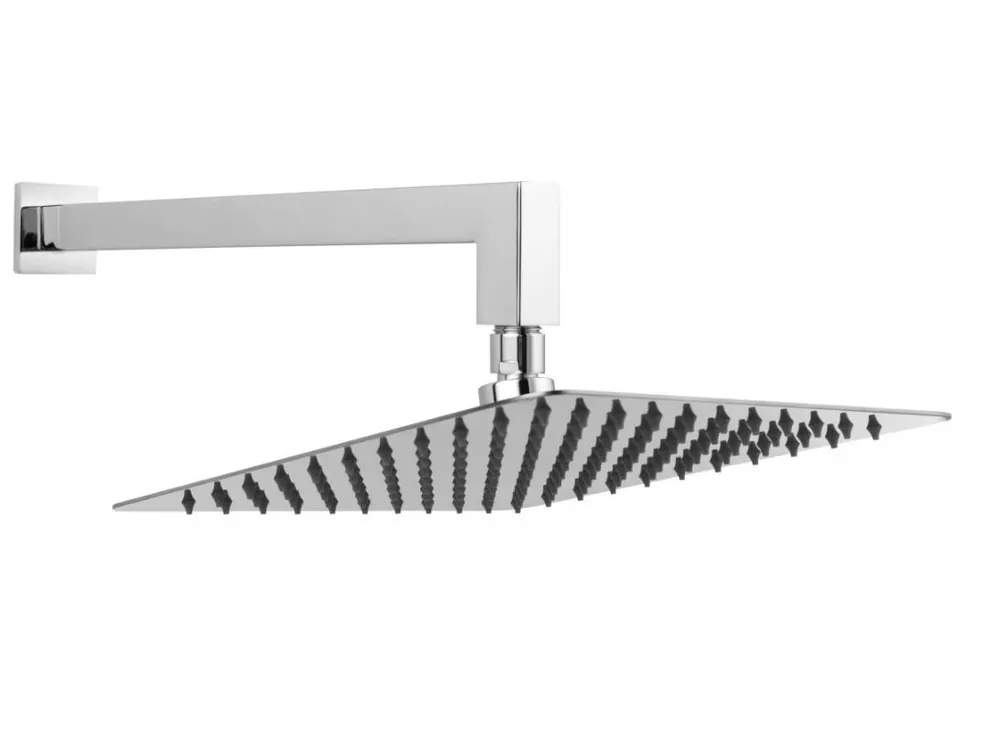 Ferro Quadro Deszczownica 25x25 cm z ramieniem ściennym chrom NPT14