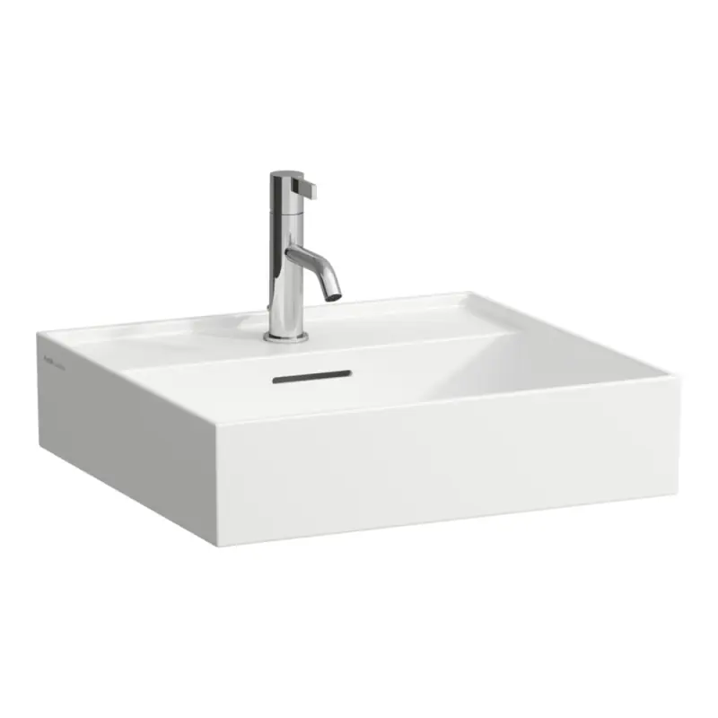 Laufen Kartell Umywalka wisząca lub nablatowa 50x46 cm bez otworu na baterię biała z powłoką LCC H8163324001091