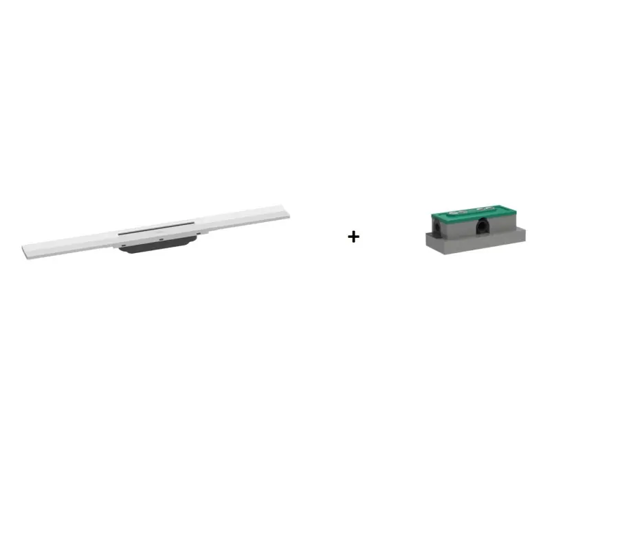 Hansgrohe RainDrain Flex Odpływ liniowy 70 cm biały mat + uBox Universal Zestaw podstawowy do odpływu liniowego montaż standardowy 56043700+01001180