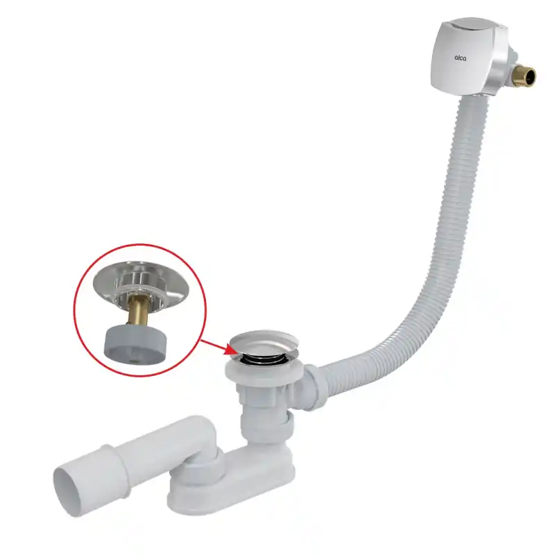 Alcaplast Syfon wannowy z korkiem klik klak 80 cm chrom A508CKM-80