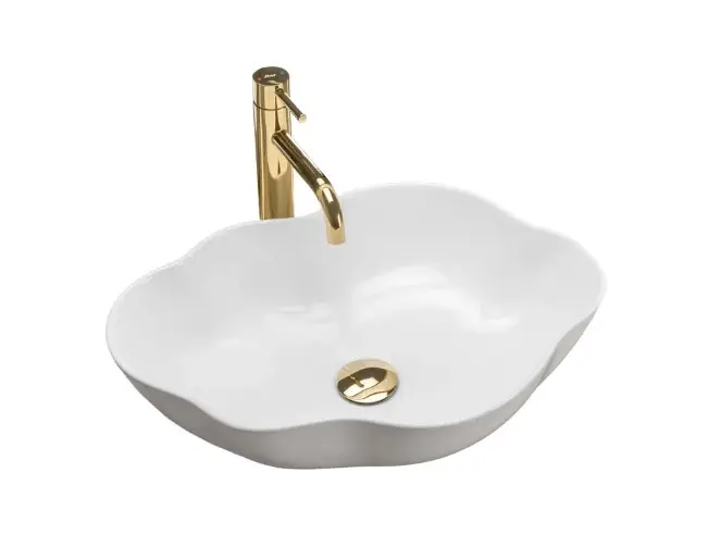 Rea Pearl White Umywalka nablatowa 51,5x37,5x13,5 cm biała REA-U0265
