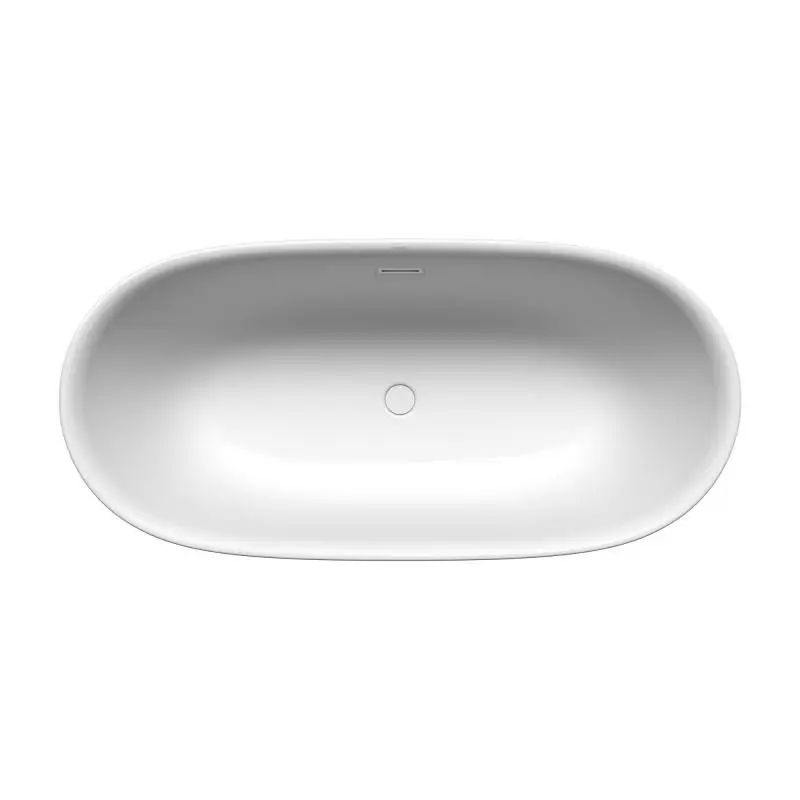 Kaldewei Meisterstuck Oyo Duo Wanna wolnostojąca 163x77 cm z przelewem z korkiem nieemaliowanym biała 205043500001