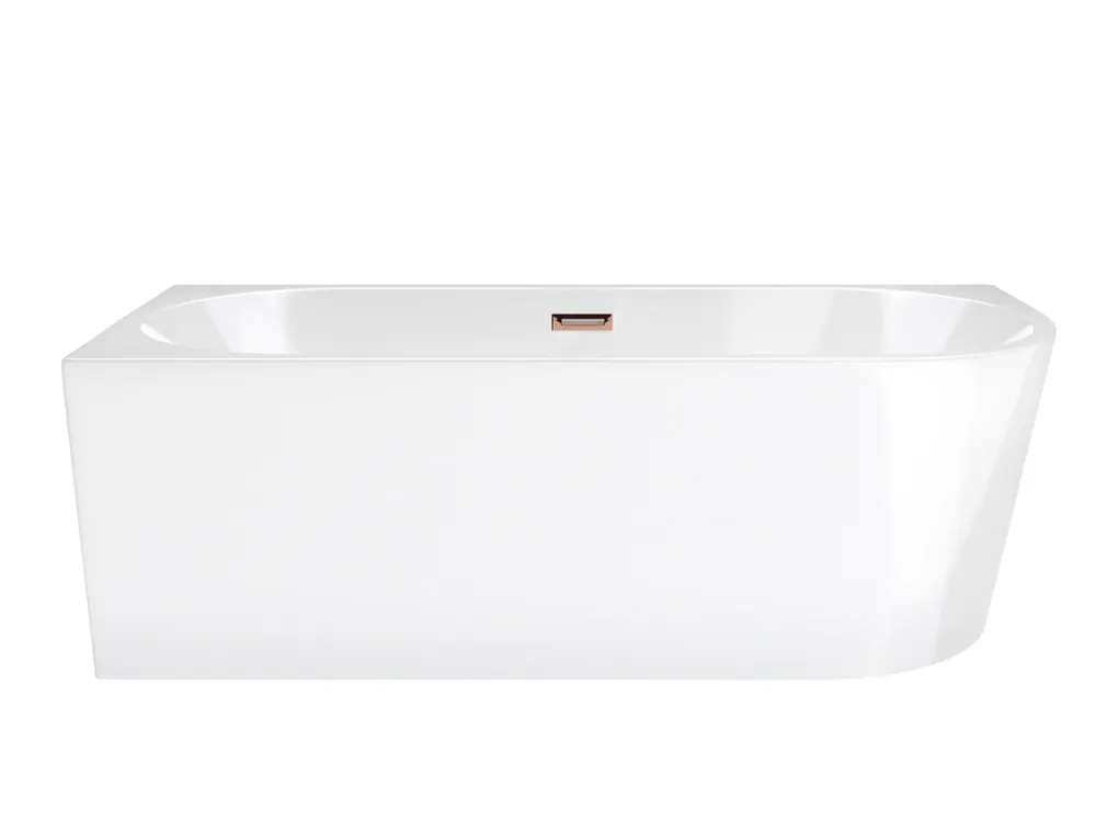 Corsan Intero Wanna wolnostojąca 160x75 cm narożna lewa biała + klik klak różowe złoto E230LLRG