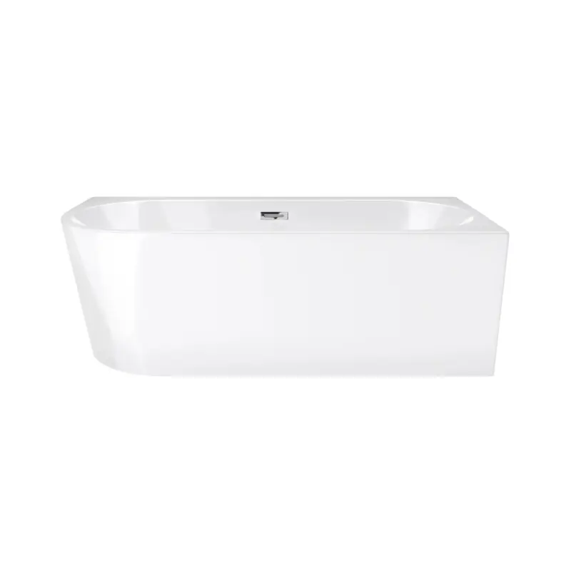 Corsan Intero Wanna wolnostojąca 160x74 cm narożna prawa z szeroką krawędzią biała + klik klak chrom E240LPCH