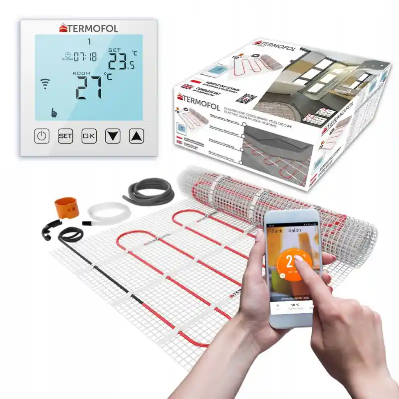 Termofol Zestaw Mata grzewcza 2,5 m2 375 W z termoregulatorem TF-WiFi biały TF-HM-150.25.WIFI