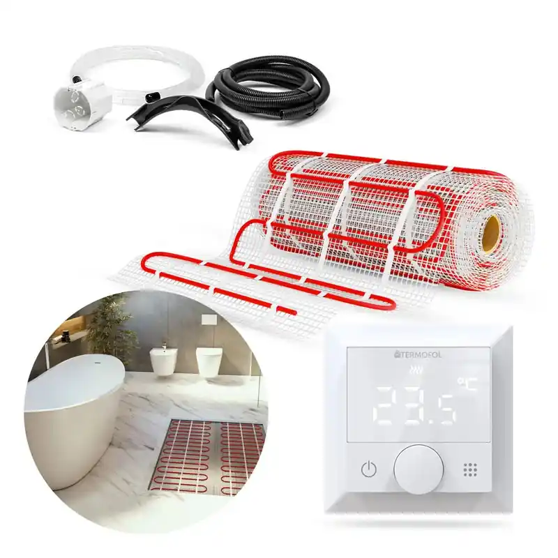 Termofol Zestaw Mata grzewcza 7 m2 1050 W z termoregulatorem TF-H5 biały TF-HM-150.70.H5