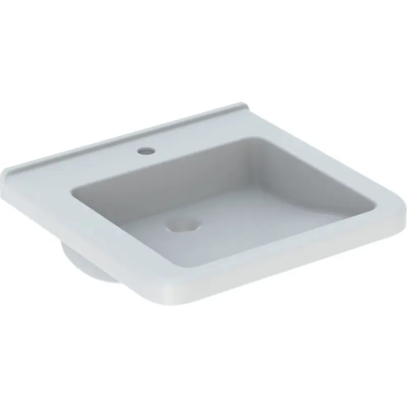 Geberit Selnova Comfort Umywalka wisząca dla niepełnosprawnych 55x52,5 cm bez przelewu z otworem na baterię biała 500.786.00.7