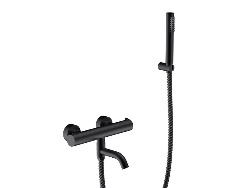 Besco Veo Bateria wannowa natynkowa termostatyczna czarny mat BW-VST-CZ