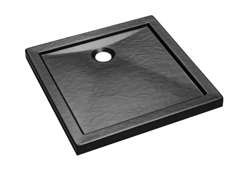 Besco Aquarius SlimLine Stone Effect New Brodzik kwadratowy 80x80 cm czarny BAA-80-K-CN