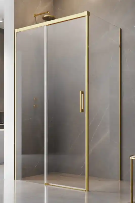 Radaway Idea Gold KDJ Drzwi prysznicowe przesuwne 130x200,5 cm lewe profile złote szkło przejrzyste 387043-09-01L