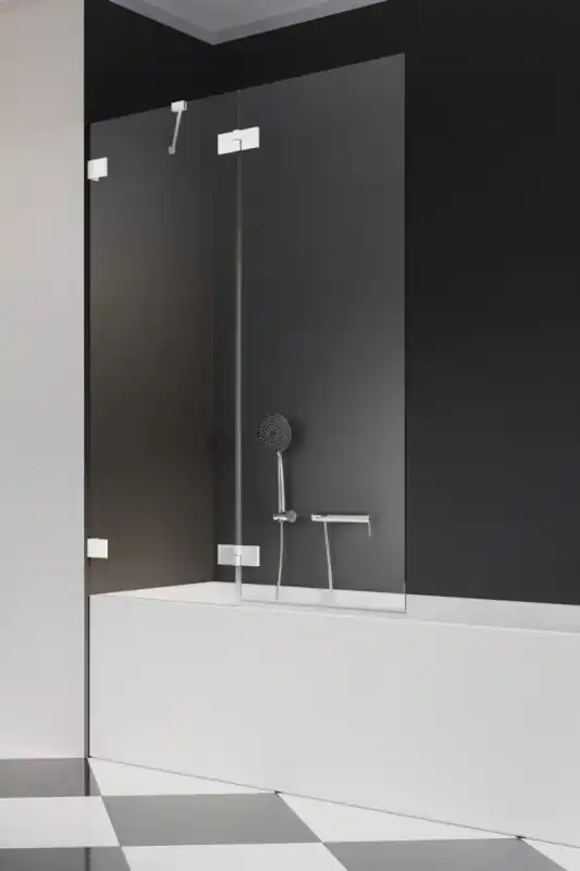 Radaway Essenza Pro White PND II Parawan nawannowy składany 2-częściowy 140x150 cm lewy profile białe szkło przejrzyste 10102140-04-01L