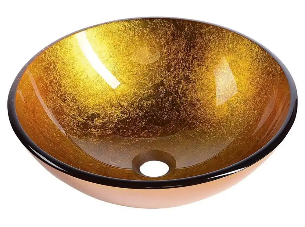 Sapho Ago Umywalka nablatowa 42 cm szklana złota pomarańczowa 2501-19