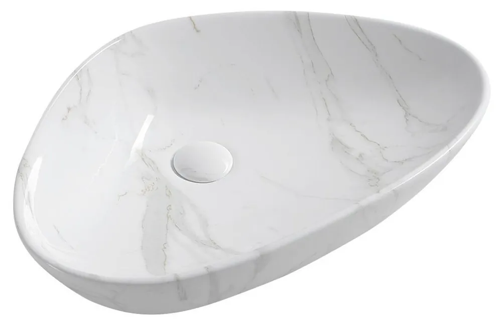 Sapho Dalma Umywalka nablatowa 58,5x39 cm carrara MM217