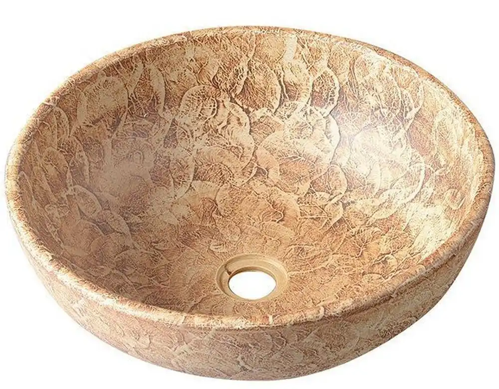 Sapho Priori Umywalka nablatowa 41 cm brązowa ze wzorem PI010