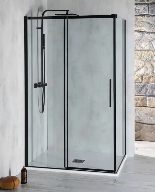 Polysan Altis Line Black Kabina prysznicowa prostokątna 150x90x200 cm drzwi przesuwne profile czarny mat szkło czyste AL4212BAL6012B