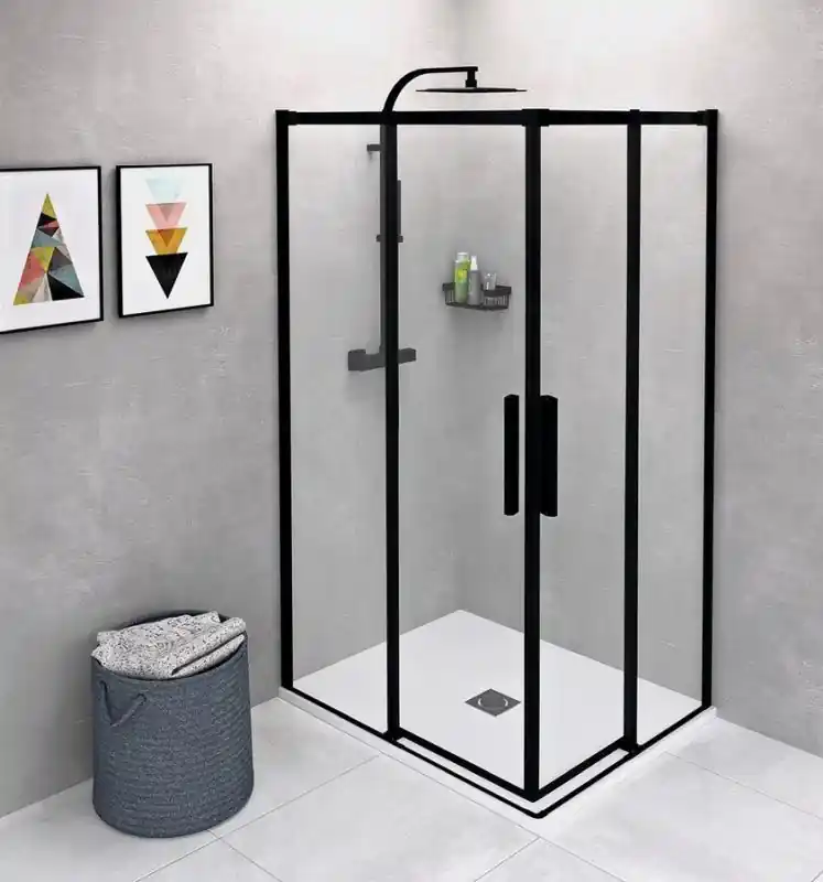 Polysan Altis Line Black Kabina prysznicowa prostokątna 100x80x200 cm drzwi przesuwne profile czarny mat szkło czyste AL1512BAL1582B
