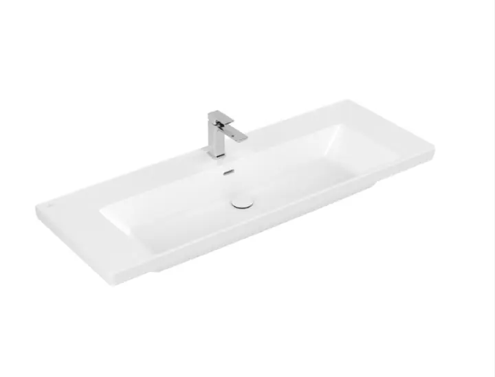 Villeroy & Boch Subway 3.0 Umywalka meblowa 130x47,5 cm z przelewem jeden otwór na baterię biały mat z powłoką CeramicPlus 4A70D5RW